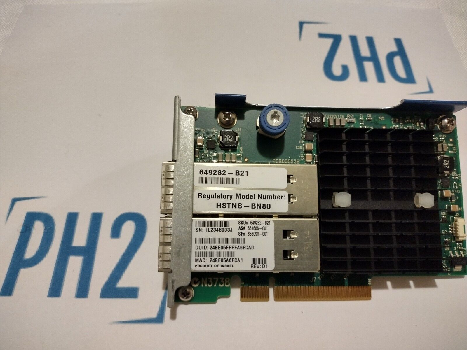 HPE 649282-B21 661686-001 656090-001 InfiniBand 544FLR 2-Port FDR 10/40Gb