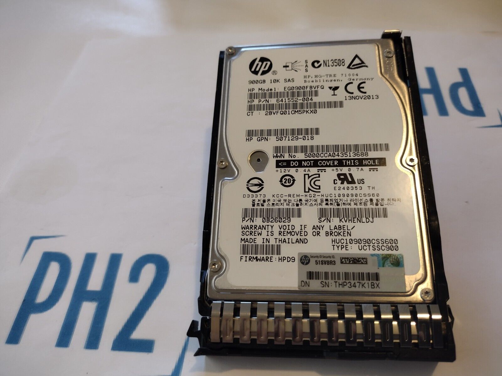 HPE 652589-B21 641552-004 653971-001 EG0900FBVFQ 900GB 10K 6Gb/s SAS 2.5'' SC G8