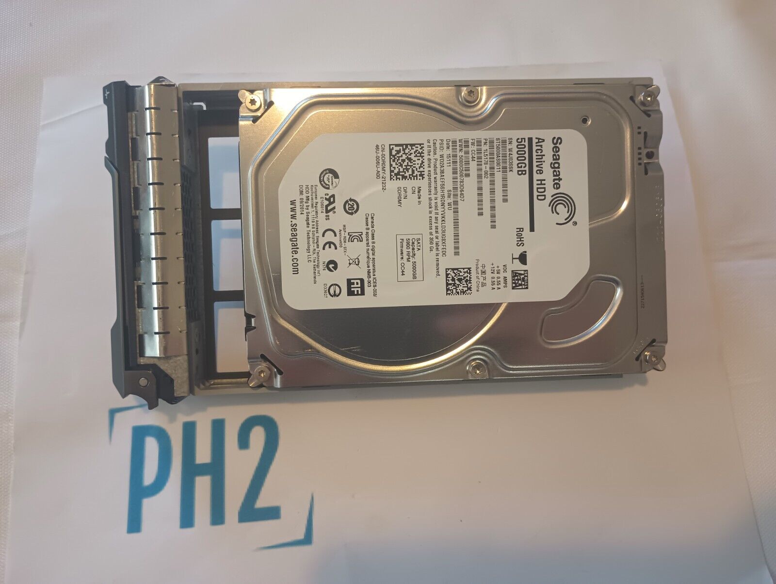 DELL ST5000AS0011 DR0MY 0DR0MY 5TB 5.9K 6G/s SATA 3.5'' Archive HDD WITH R TRAY