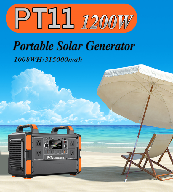 PT11 1200W 315,000mAh/1008Wh 3.2V 45Ah Rechargeable LiFePO4 Lithium ion battery Solar Power Generator Portable Power Station