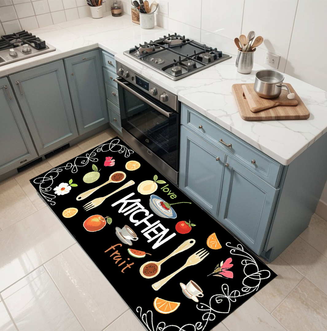 Aijian One Piece Kitchen Anti-Slip and Anti-Fouling Textile Crystal Velvet Floor Mat