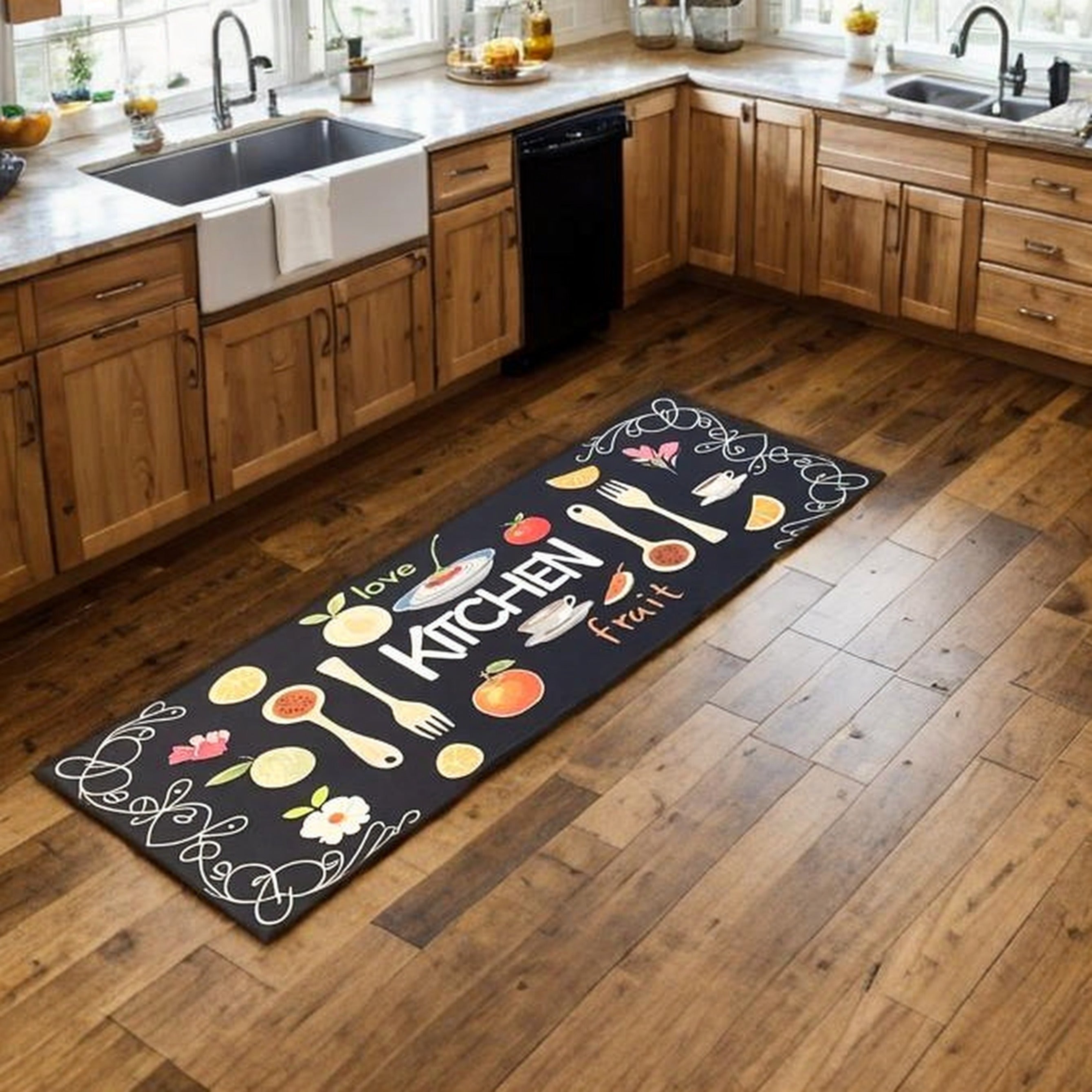 Aijian One Piece Kitchen Anti-Slip and Anti-Fouling Textile Crystal Velvet Floor Mat