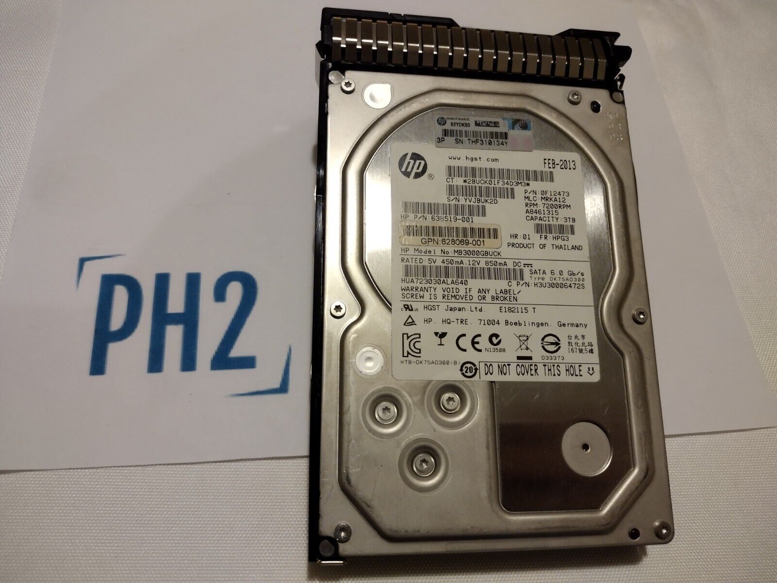 HPE 628061-B21 638519-001 628182-001 MB3000GBUCK 3TB 7.2K 6Gb/s SATA 3.5 SC G8