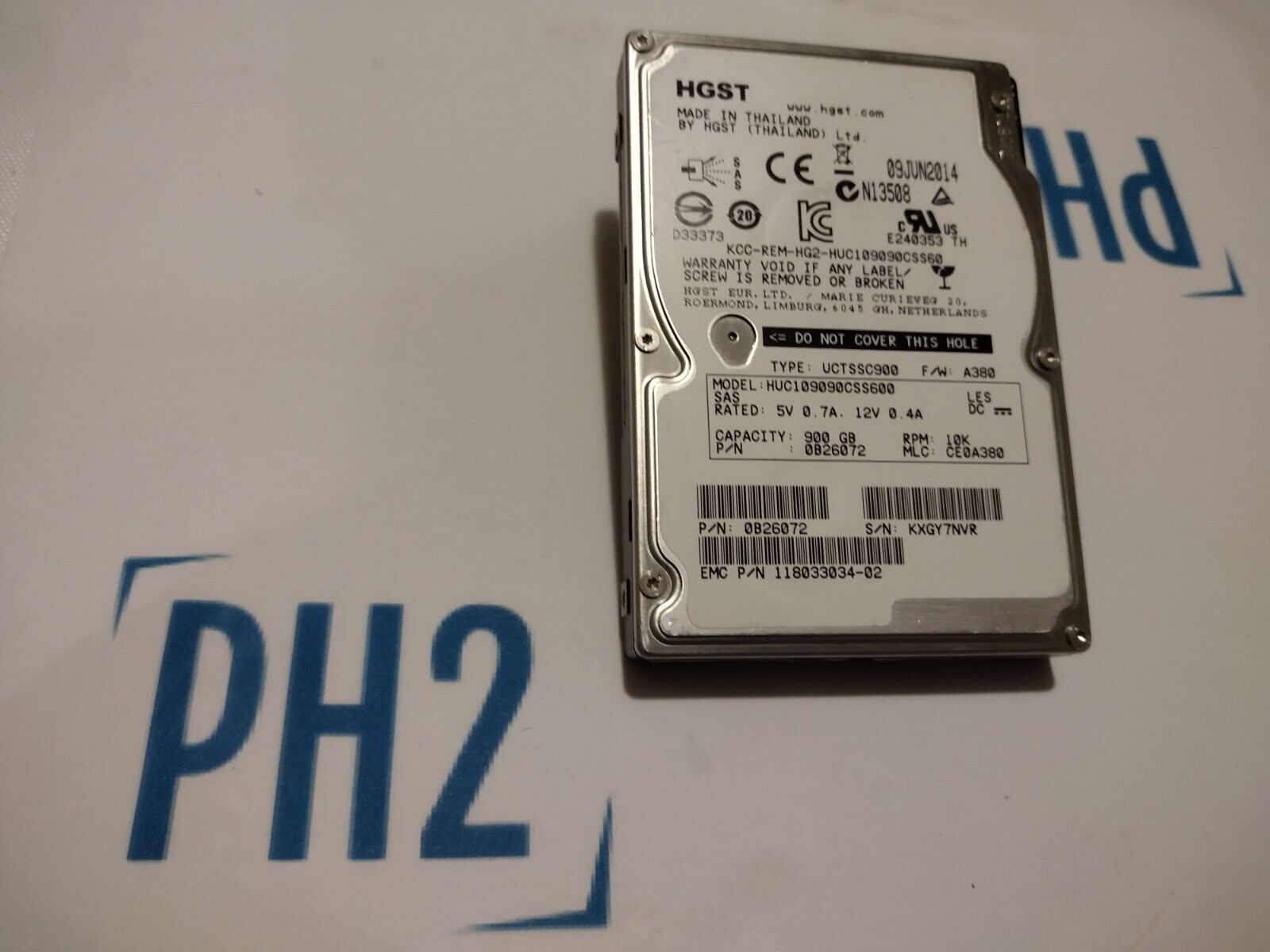 HGST HUC109090CSS600 0B26072 900GB 10K 6Gb/s SAS 2.5'' HDD