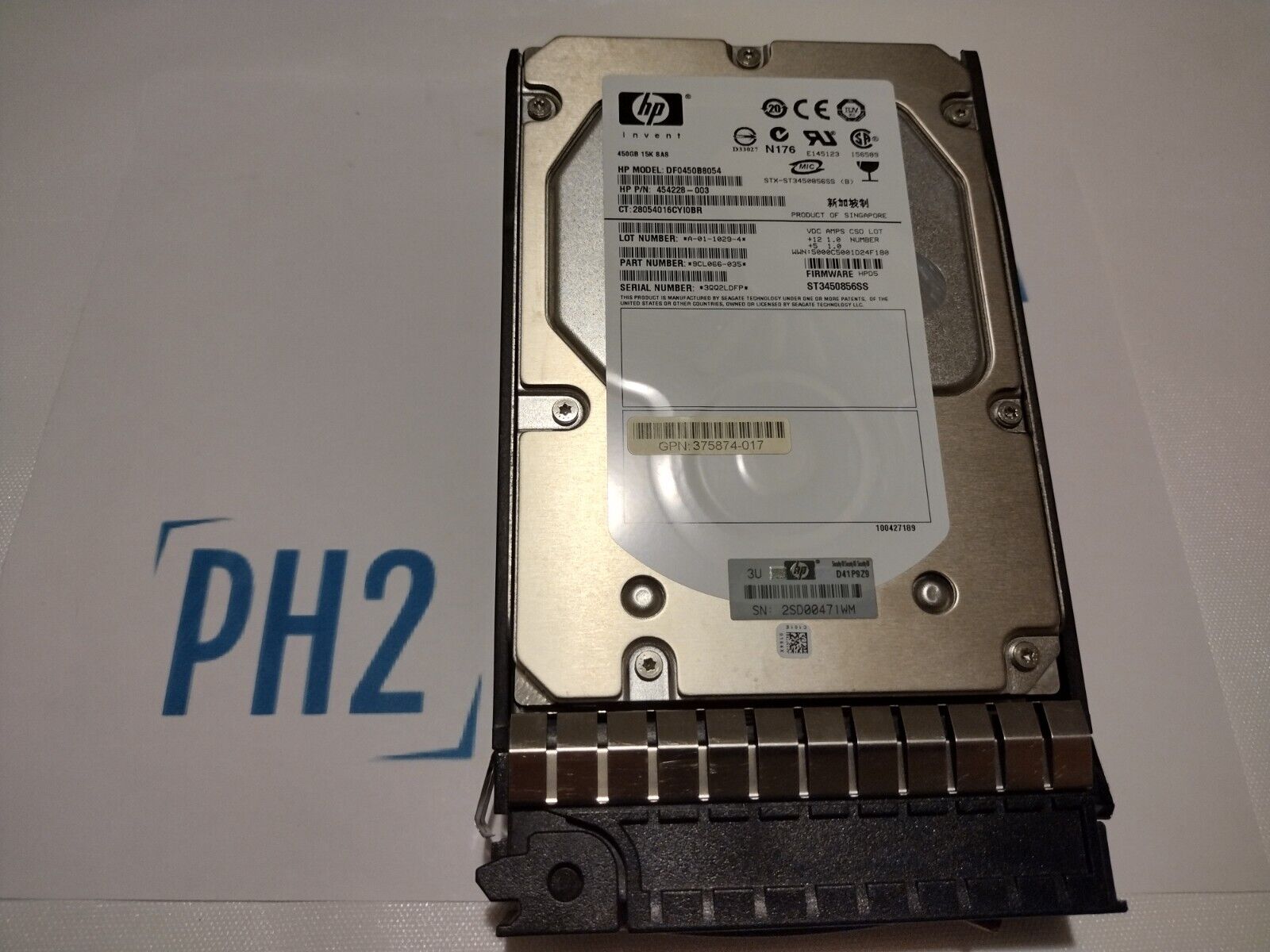 HP 454232-B21 454228-003 454274-001 DF0450B8054 450GB 15K DP SAS 3.5' G6/7 TRAY